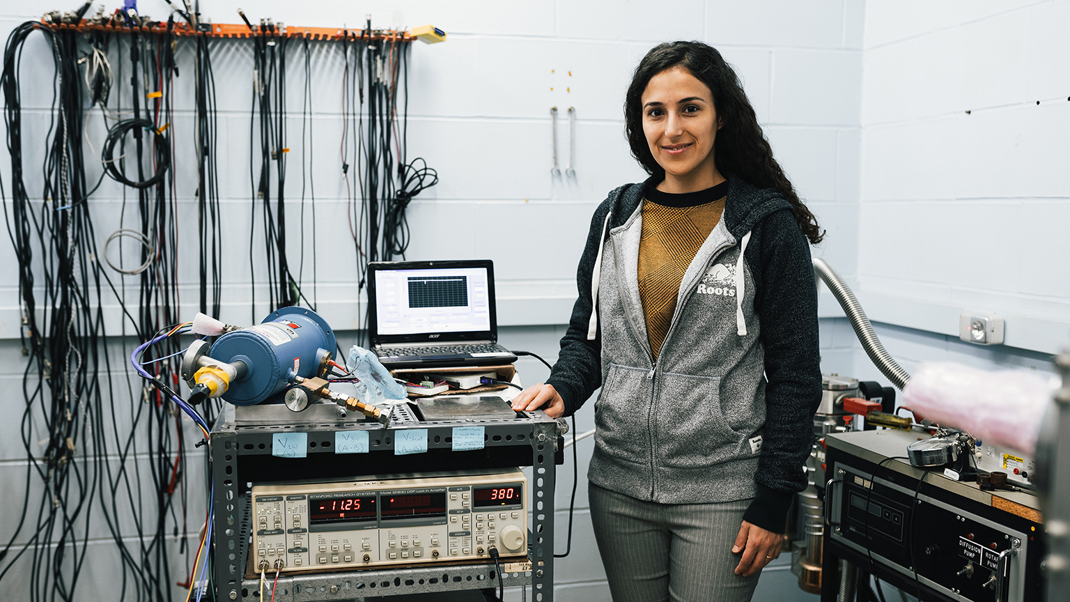 Tahereh Majdi poses with an engineering thermal device
