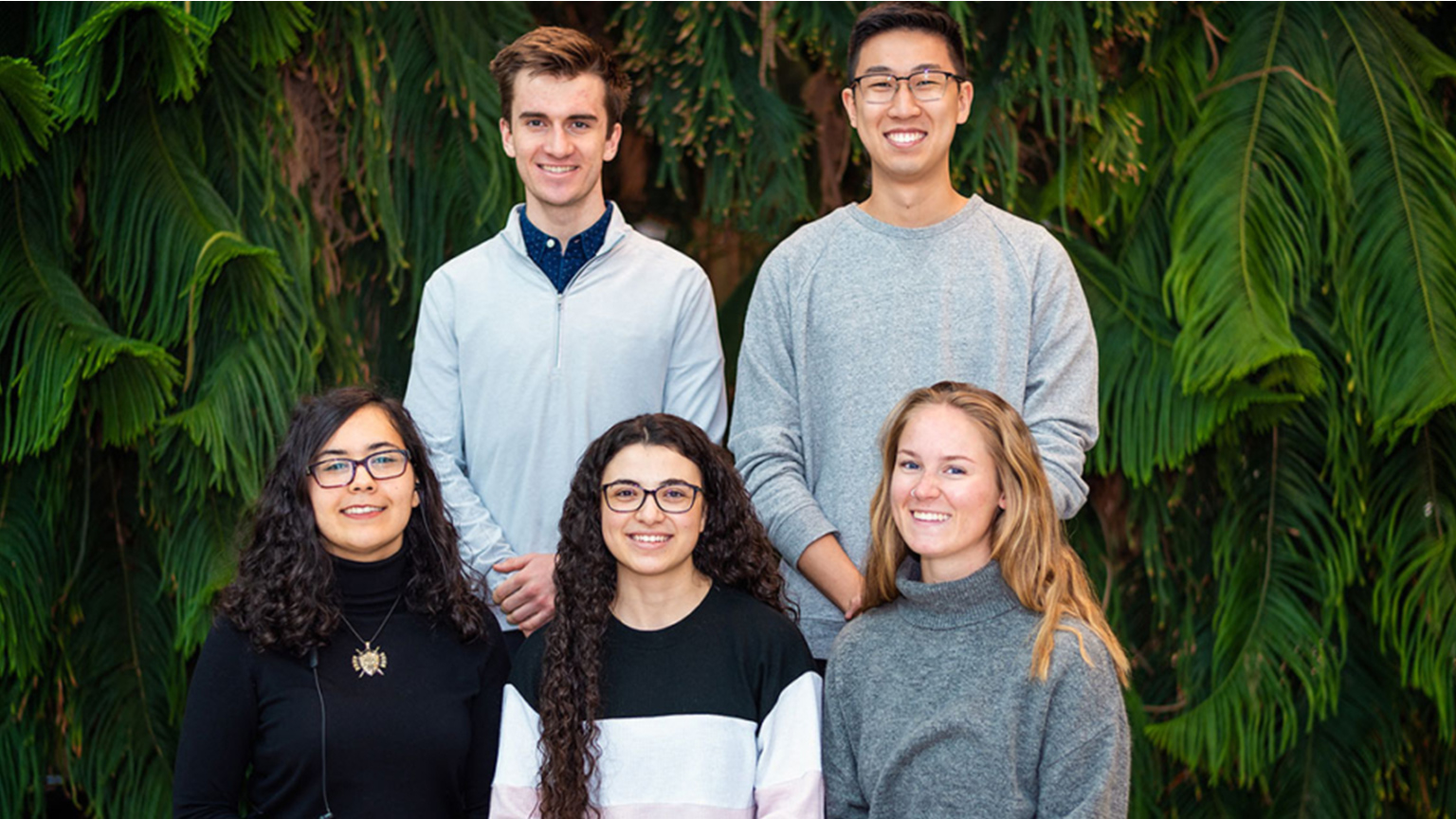 group of students posing