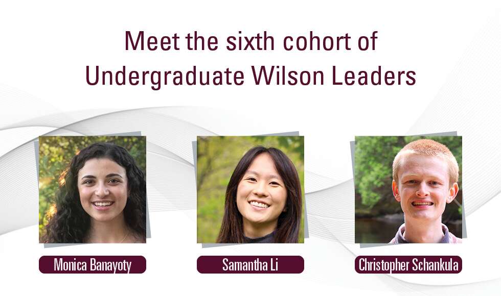 Three portraits of the Wilson Leader students