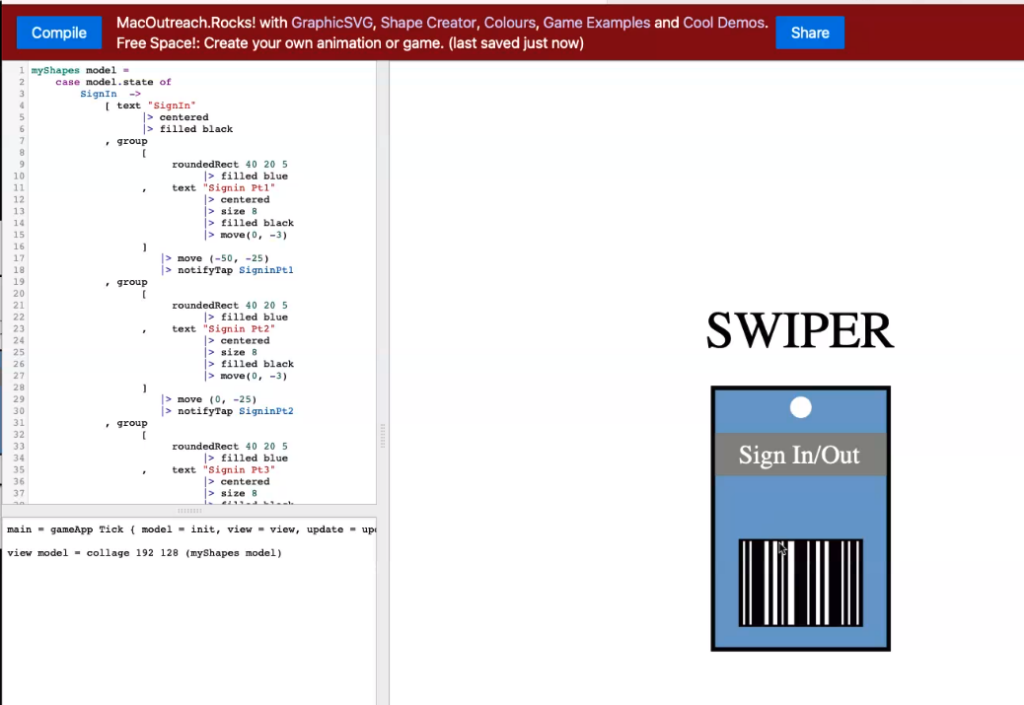 screenshot of a coded barcode