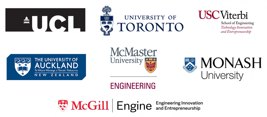 Logos of universities involved with Global Engineering Design Studio.