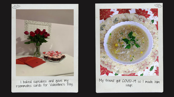 images of acts of kindness done by students - making soup and valentines card