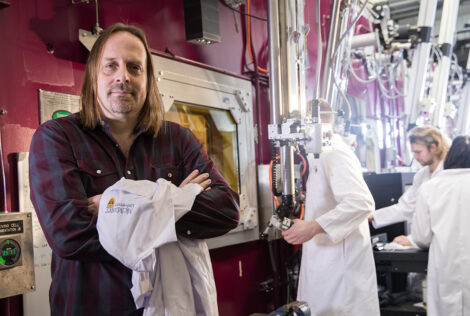 David Novog in a nuclear lab at McMaster