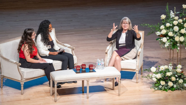 alt="Donna Strickland, Shayna Earle and Mosana Abraha"