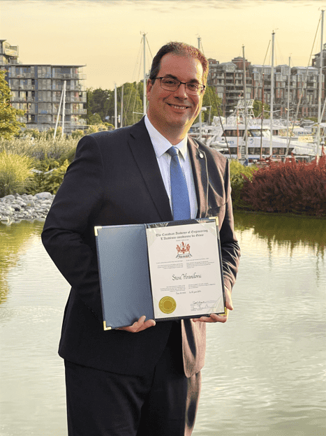 Steve Hranilovic in British Columbia at the CAE induction ceremony