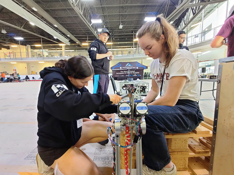 McMaster Mars Rover Team working on robotics project