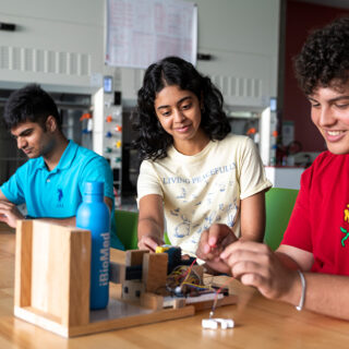 Students working on a project in iBioMed Design Studio