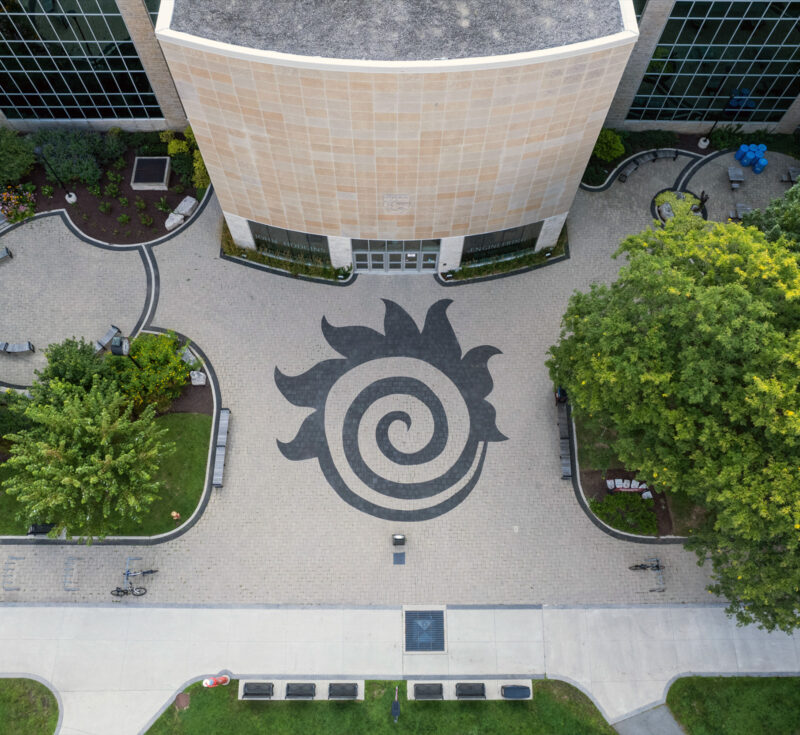 Aerial view of JHE (John Hodgins Engineering) Building