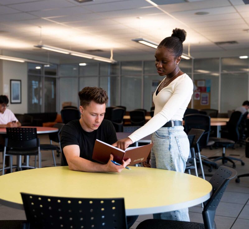 Students studying in WBooth Grad Space