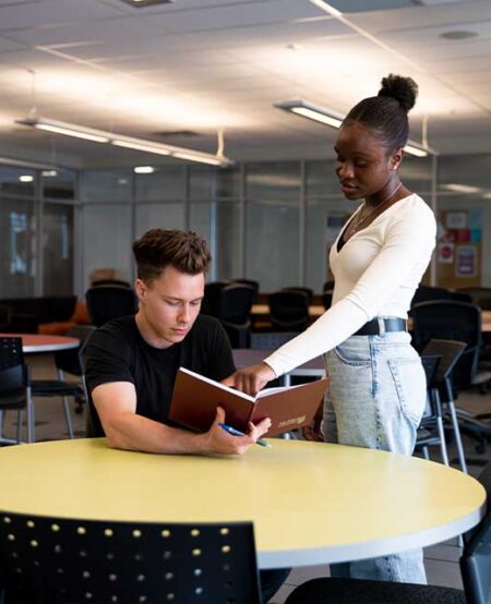 Students studying in W Booth Grad Space