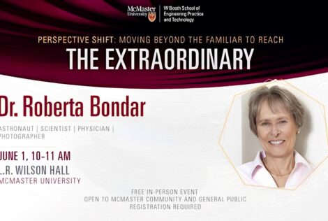 Poster for Roberta Bondar's talk on campus