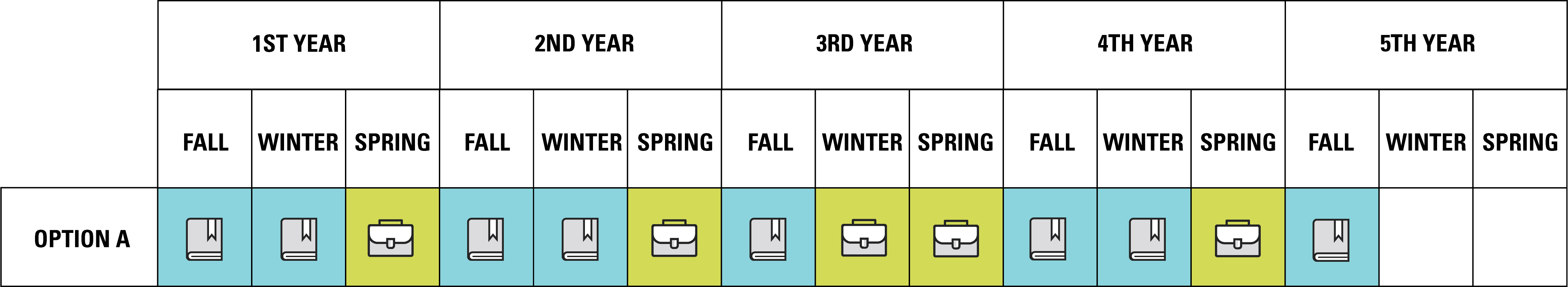 There is one option for when you can take co-op in the Bachelor of Technology.