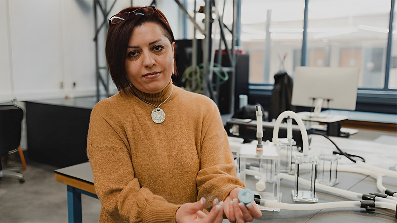 Zahra Motamed in her lab