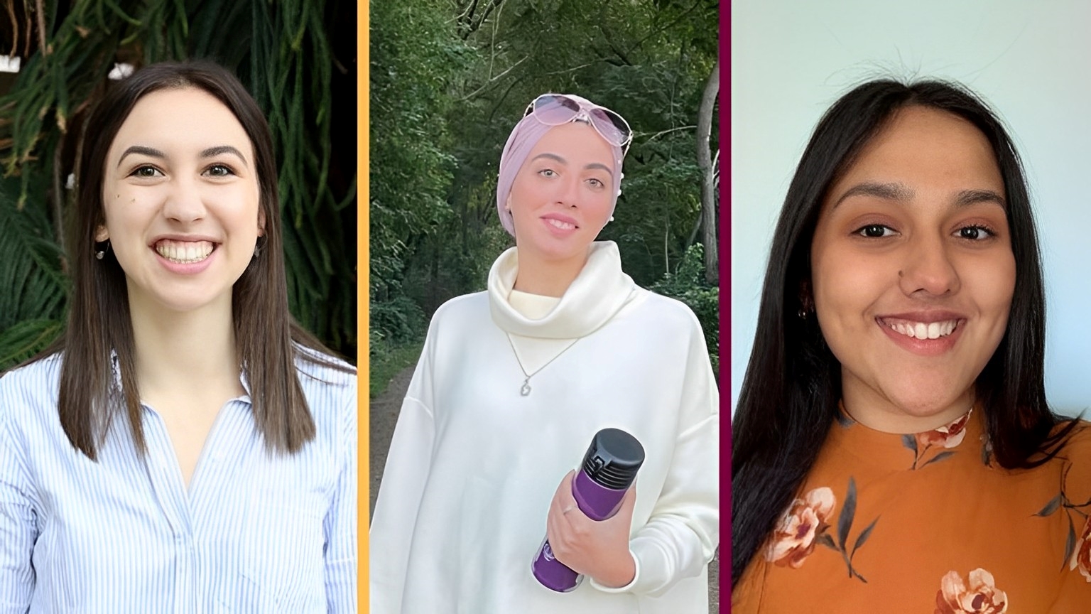 portraits of three women