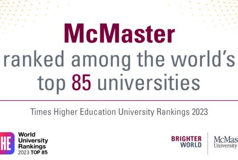 McMaster ranked amon the world's top 85 universities by Times Higher Education Ranking 2022