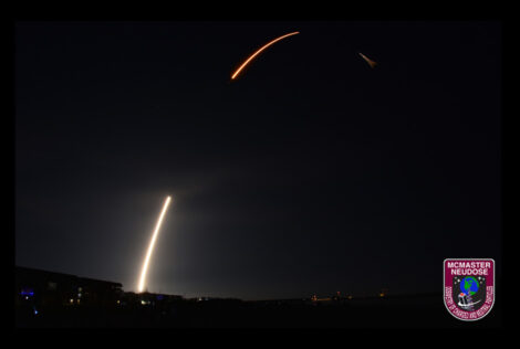 Long exposure shot of the SpX-27 launch