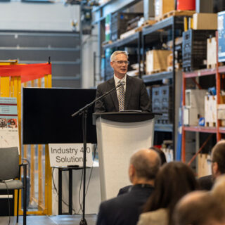 Stephen Veldhuis speaking at the MMRI Open House