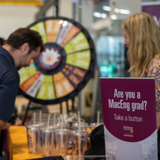 Grad booth at the MMRI Open House