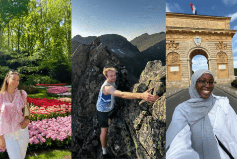 Julia, Greg and Halima pictured on exchange