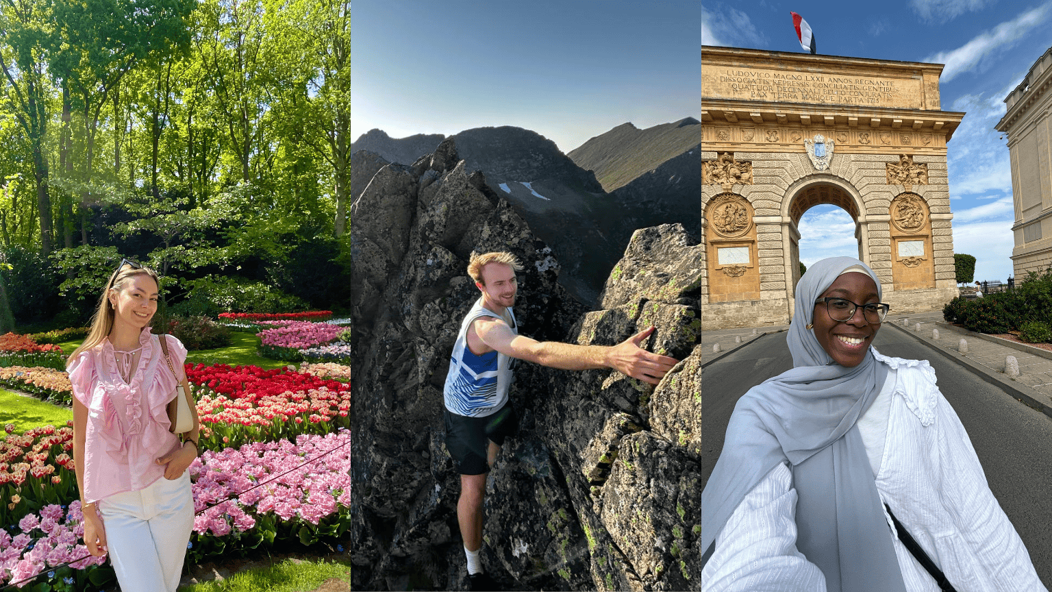 Julia, Greg and Halima pictured on exchange