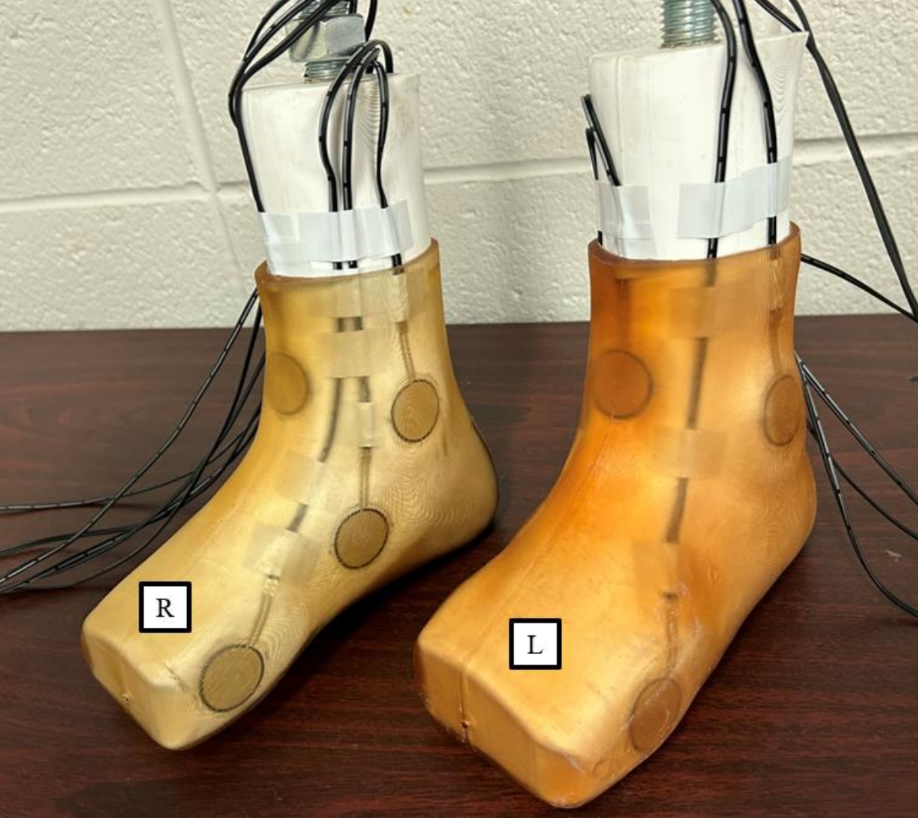 Foot surrogate with sensors for testing