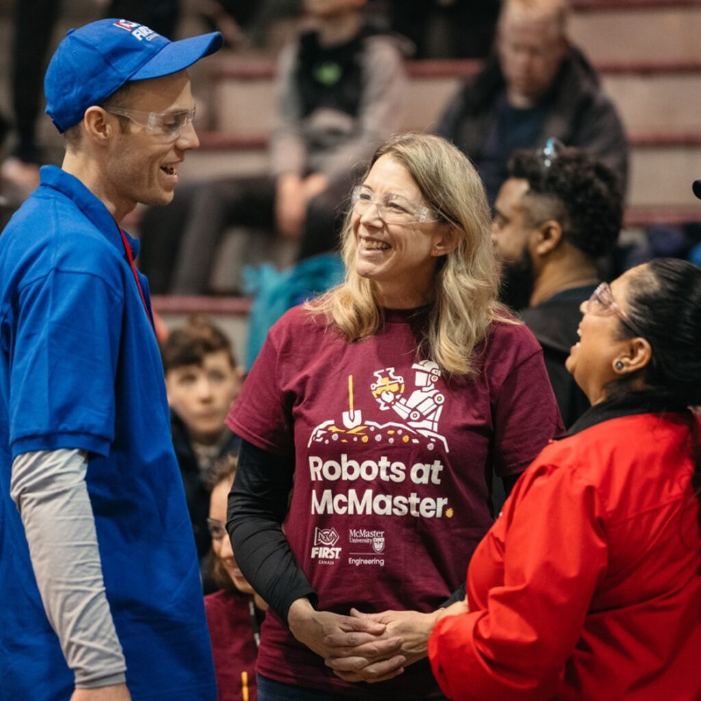 Maureen is talking to FIRST volunteers