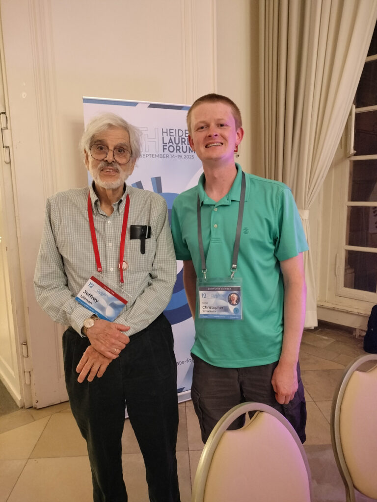 Chris posing with Jeffrey Ullman