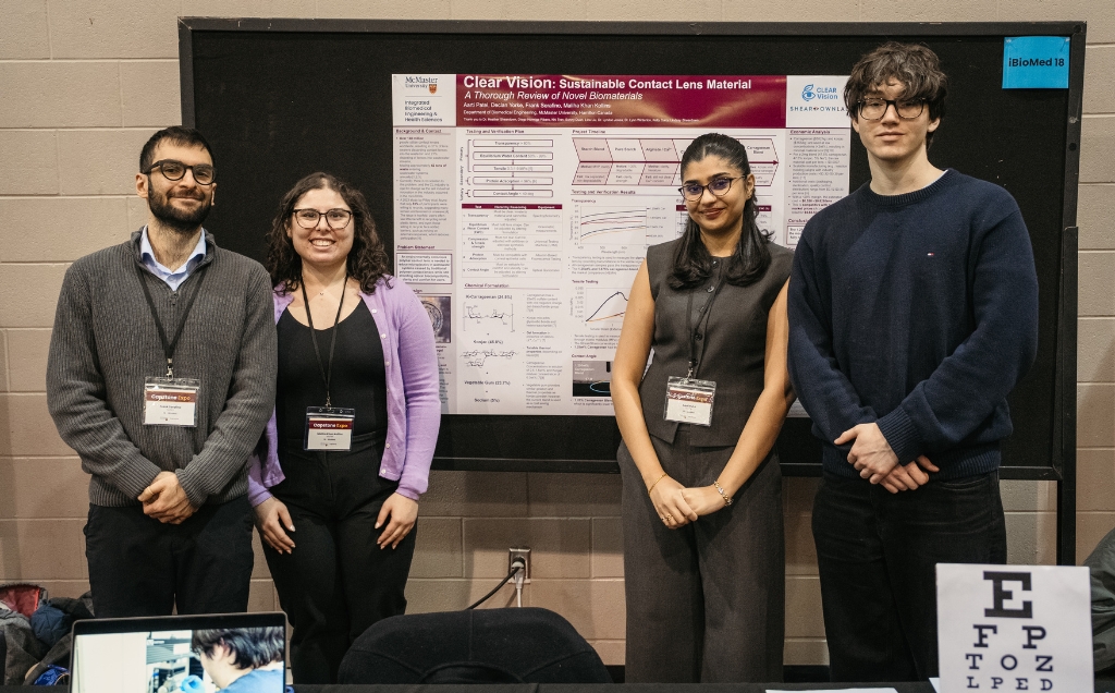 The Clear Vision team poses with their poster