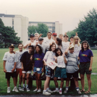 Staff photo of counselors from Venture Summer Camp in 1992