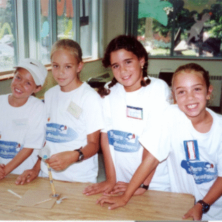 Girls posing for photo at Venture Summer Camp