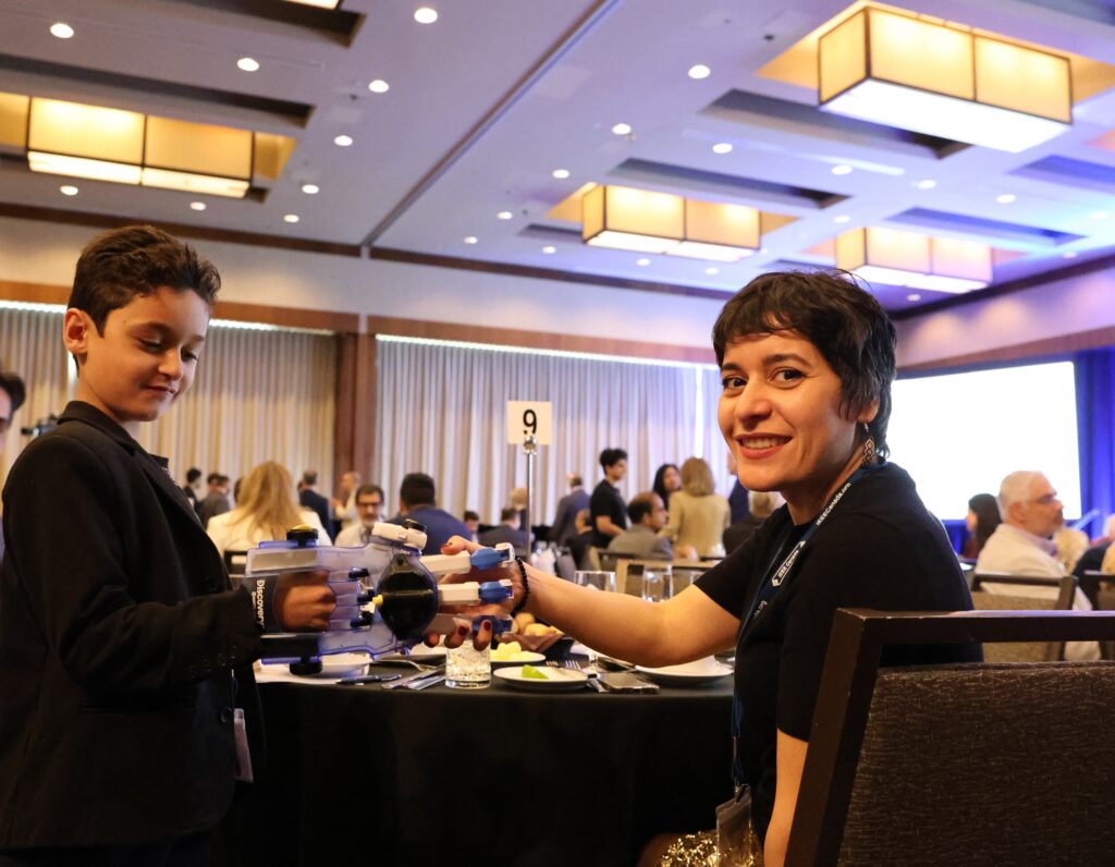 Marjan Alavi and her son
