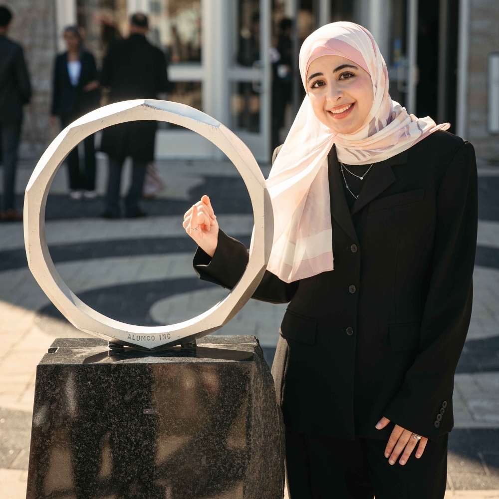 Noura poses at the Iron Ring