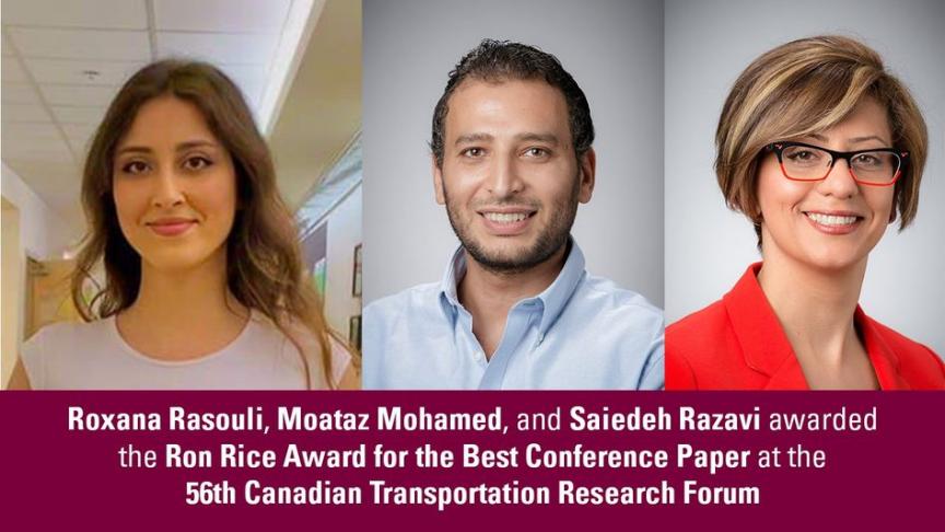 McMaster Civil Engineering Graduate Student and Professors receive Best Conference Paper Award at the Canadian Transportation Research Forum