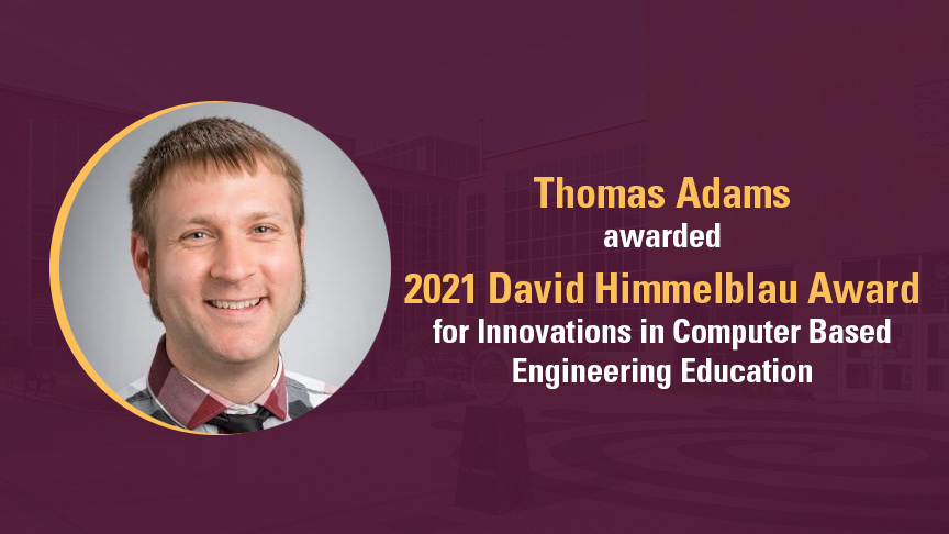 Thomas Adams wins award for innovation in chemical engineering education